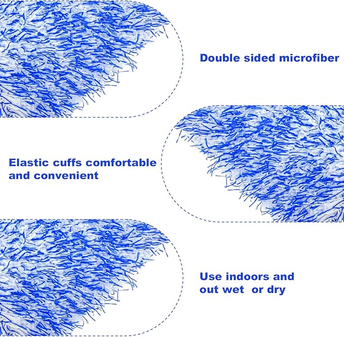 MAQUITA Microfiber Car Wash Mitt, 10Pcs Car Sponge Glove Wrapped in Soft, Plush Fiber Cloth Material, Safe Washing with Any Car Soap, Bucket for Cars Motorcycles Suvs Trucks Boats
