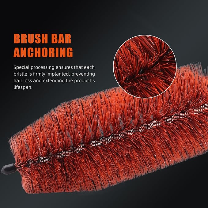 SPTA Car Wheel Cleaning Brush, Premium Detailing Wheel Brush for All Vehicle Types 17.7" Ultra-Soft and Scratch-Free Reusable Rim, Car Detailing Brush Tool for Rims & Tires for Deep Cleaning