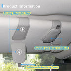 Yuoyar 2 Packs Magnetic Sunglass Holder for Car Visor - Universal Sunglasses Clip for Different Size Eyeglasses - Convenient Interior Car Accessories (Grey)