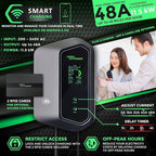 MACH 1: Fast 48 Amp Level 2 EV Charger, Wall-Mount Electric Vehicle Charging Station, 200-240V Hardwire or NEMA 14-50. J1772 car Connector & Tesla NACS, Indoor/Outdoor, 30ft Cable evse Adapter