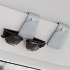 Sotfamily Sunglass Holder for Car Visor, Suede Cloth Magnetic Sunglass Organizer for Car Accessories, 2 Packs, Light Gray