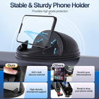 Loncaster Car Phone Holder Mount, [Horizontal 360° Rotatable] Silicone Phone Mount for Car Dashboard, Hands Free Cell Phone Holder Car Compatible with iPhone 16 15 14 13 12 Pro Max Samsung Phones