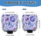 Kigai Purple Flowers Car Wash Mitt 2PCS Ultra Absorbent Chenille Microfiber Car Washing Glove Scratch Free Lint Free Wash Sponge Auto Cleaning Glove, 11.8x8.1 inch