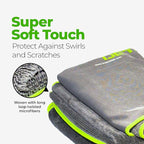 Twist Drying Towel Super Absorbent 600GSM - 35.4'' x 23.6'' inches, Gray Color, Rapid Drying, Large Cleaning, Lint-Free Detailing, High Absorption Microfiber Towels for Cars (1)