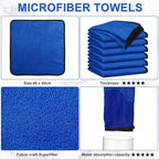 Tallew 50 Pcs Microfiber Towels:16"x16" Microfiber Drying Towels Bulk Micro Fiber Car Cleaning Cloth for Cars Drying Washing Polishing Office Windows Cleaning Household Supplies (Blue)