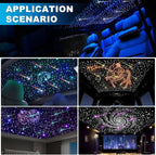 4 Colors 32W Twinkle & Meteor Car Starlight Headliner Kit, 2-in-1 Light Engine 500pcs*0.03in*13.1ft+240 RGBW Fiber Optic Cable Ceiling Star Lights, Shooting Star Roof Lights for Car Home Theater