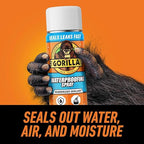 Gorilla Waterproof Patch & Seal Rubberized Sealant Spray, White, 14 Ounce (Pack of 2) - Seals Out Water, Air, and Moisture