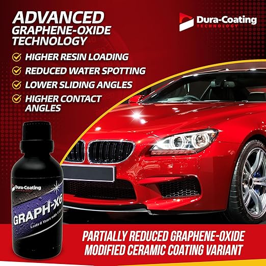 DURA-COATING TECHNOLOGY, Graph-X6-10H Graphene Coating, Ceramic Nano Coating for Car Detailing, Maximum Shine & Longevity, 6 Years of Car Protection - 30ml Bottle of Graphene Coating