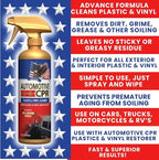 Heavy Duty Plastic & Vinyl Cleaner 16 oz – Deep Clean Spray for Vinyl Seats, Dashboards, Door Panels & Exterior Trim – Non-Greasy, Residue-Free Finish for Cars, Trucks & SUVs