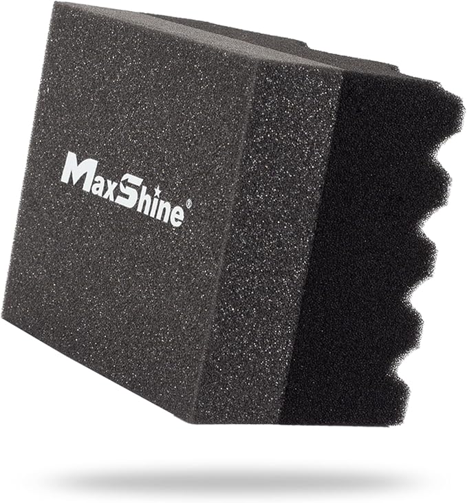 Maxshine Hydro-Tech Tire Foam Applicator Pad Waxing Sponge for Car Detailing, Zigzag-Cut Design for Superior Coverage – Scratch-Free Sponge for Tire Shine, Wax, Sealants & Glazes