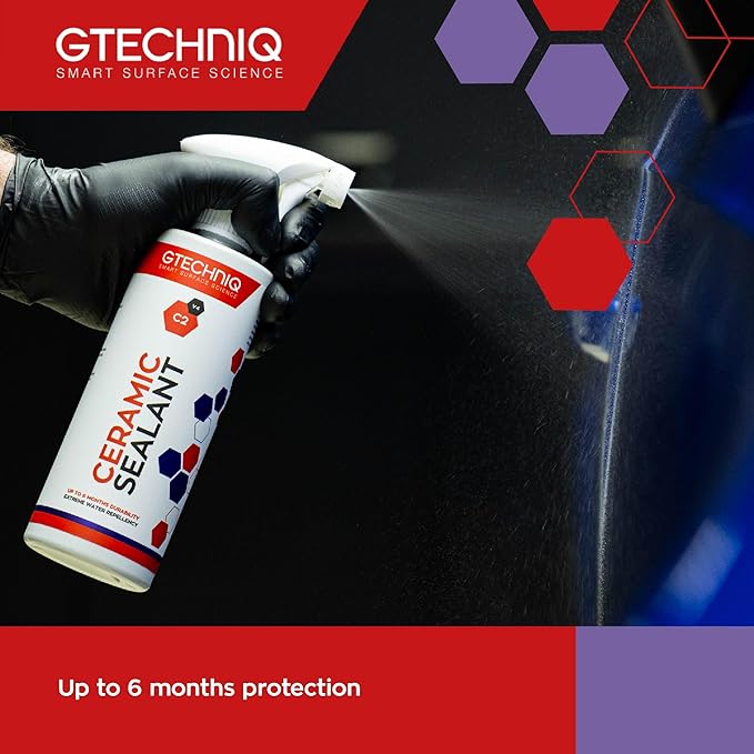 Gtechniq C2 Ceramic Sealant for Cars 1L | Quick Spray-On Paint Protection, Hydrophobic Barrier Repels Dirt & Water, Long-Lasting Gloss & Easy Application