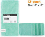 Coastwide Professional Microfiber Wipers, Green, 24/Carton — Reusable, Lint‑Free Cloths for Offices, Facilities & Maintenance Teams