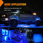 Nilight 8PCS Truck Pickup Bed Light 24LED Blue Cargo Rock Lighting Kits with Switch for Van Off-Road Under Car Side Marker Foot Wells Rail