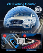 Dash Cam Front and Rear Inside 3 Channel, 4K Full UHD Dash Camera for Cars Built-in 32GB Card with IR Night Vision, 24 Hours Recording, Loop Recording, G-Sensor (Black)