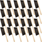 Tioncy 24 Pieces Wooden Dust Brush Bulk Hand Broom Bench Soft Bristle Cleaning Outdoor Furniture Brushes with Long Wood Handle for Cleaning Car Bed Sofa Fireplace Couch Clothes