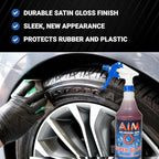 AIM Chemicals Super Gloss - Durable long lasting Tire Shine, Rubber & Vinyl Protector, Long-Lasting UV Protection, Versatile Application for Tires, Plastic Trims, Bumpers - Gal