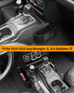 Hoolcar Metal Gear Shift Center Console Organizer Storage Box for 2018-2024 Jeep Wrangler JL JLU Gladiator JT & Rubicon Sahara 4XE Storage Box Tray, Flag Style