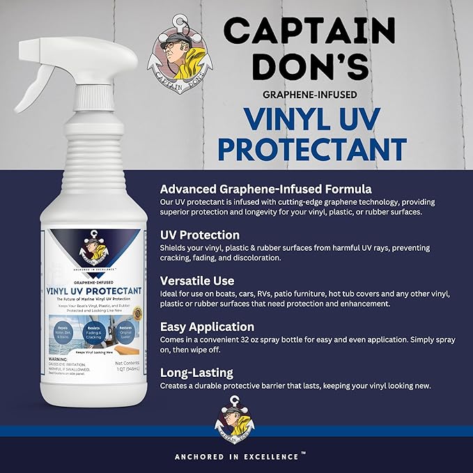 Captain Don's Graphene-Infused UV Vinyl Protectant, Vinyl Conditioner, & Vinyl Restorer, 32 oz