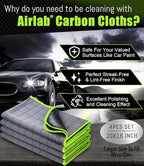 Airlab Magic Cleaning Cloth Window Glass Cleaner Carbon Microfiber Towels Kitchen Bathroom Lint Free Rags Car Wipes Drying Auto Detailing, Pack of 4, 20" x 16", Grey-Green