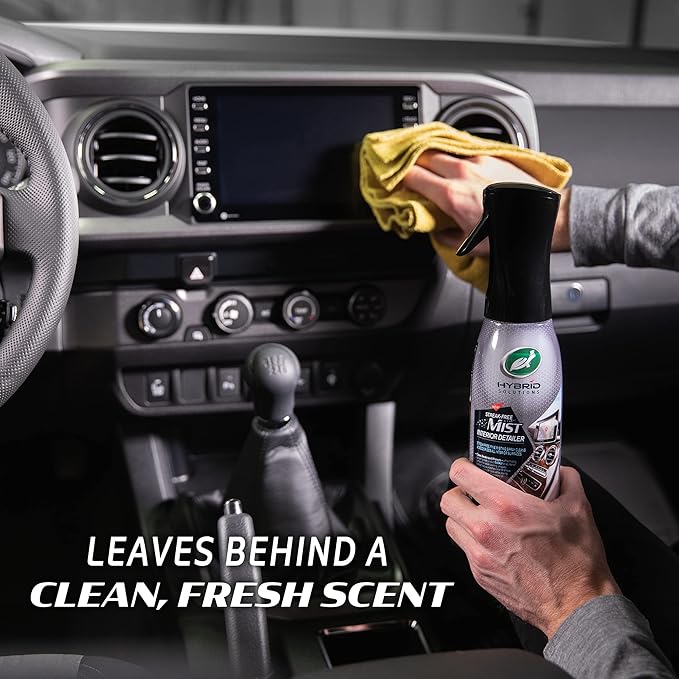 Turtle Wax 53482 Hybrid Solutions Streak Free Misting Car Interior Detailer and Cleaner, for Dashboards and Consoles, Use on Plastic, Vinyl, Leather, Rubber, Screens and Glass, UV Protection, 20 oz.