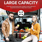 FORTEM Trunk Organizer with Cooler For SUV Car Trunk, Foldable Storage, Car Accessories for Women Men, Collapsible Bag, Perfect Christmas Gifts, 600D Oxford, Non Slip Bottom, Straps, Soft Cover (105L)