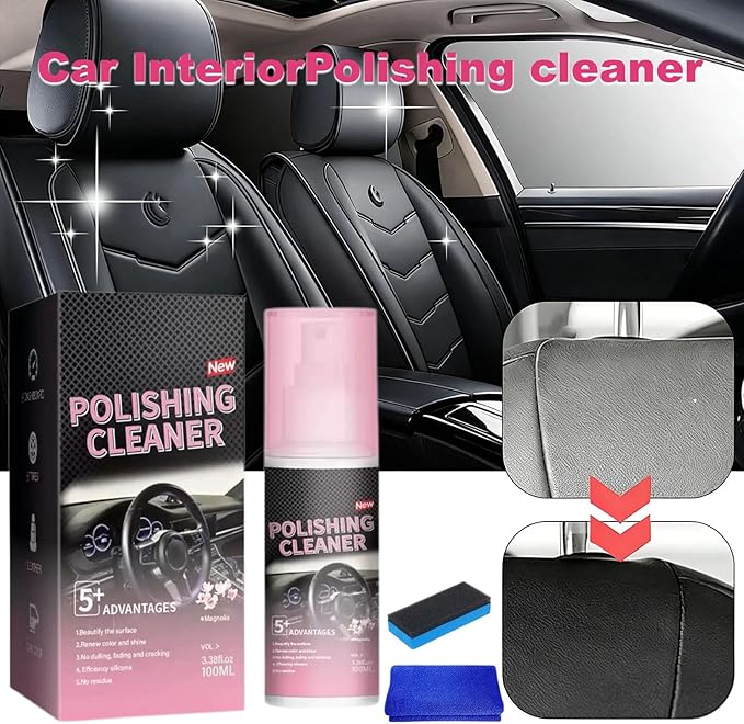 Interior Car Cleaner & Polishing Cleaner Car Interior,2026 Upgrade All Purpose Car Interior Detailer Spray for Dashboards, Seats, Leather, Plastic (2pcs)