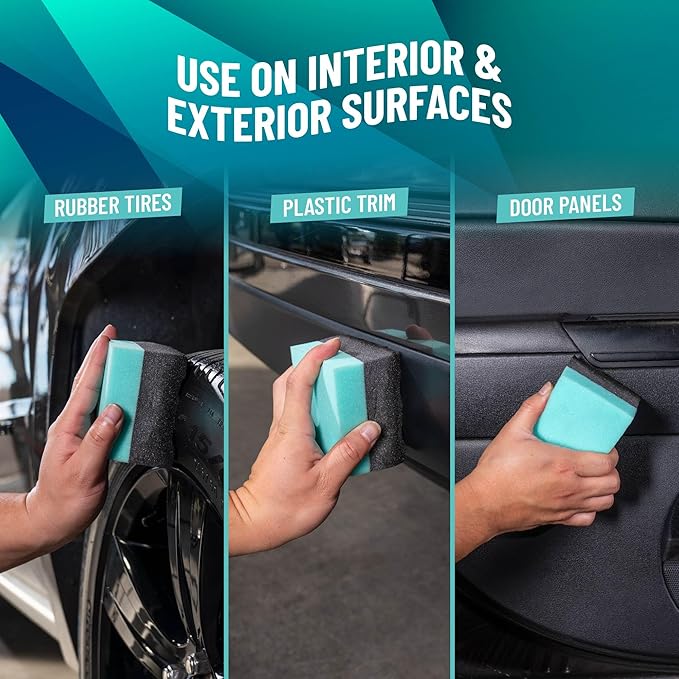 Chemical Guys Wonder Wave Durafoam Tire Shine Applicator Pads - Foam Pads for Applying Tire Dressings, Protectants, Wax, Polish and Car Detailer Products for Trucks and SUVs - 2 Pack