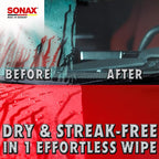 SONAX Microfiber Drying Towel Plus | Ultra-Absorbent Twisted Loop Microfiber Car Drying Towel | Streak-Free & Scratch-Safe | Large 30"x20" Soft Drying Cloth | Machine Washable & Long-Lasting | 451200