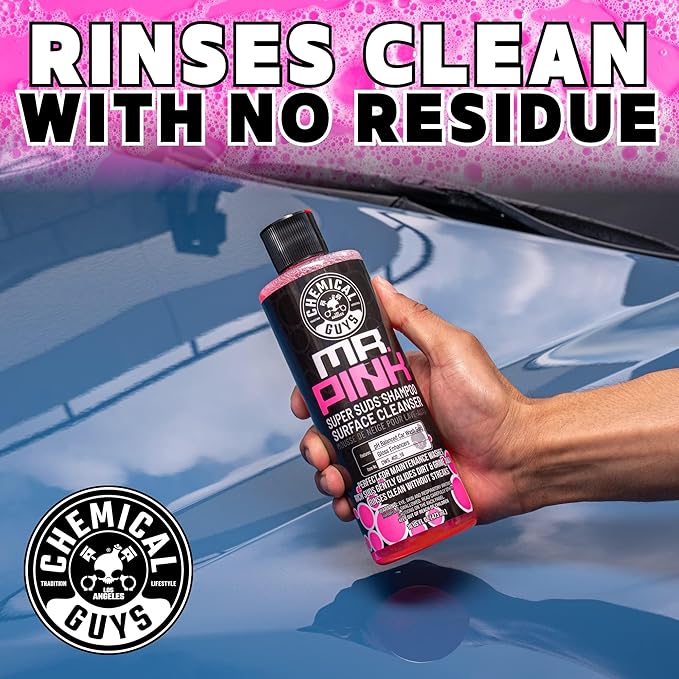 Chemical Guys Mr. Pink Car Wash Soap - 64 oz Super Suds Foaming Car Wash Soap for Cannon, Blaster, or Bucket Washing - pH Balanced, Safe on Wax, Sealant, Ceramic, and Clear Coat Finishes