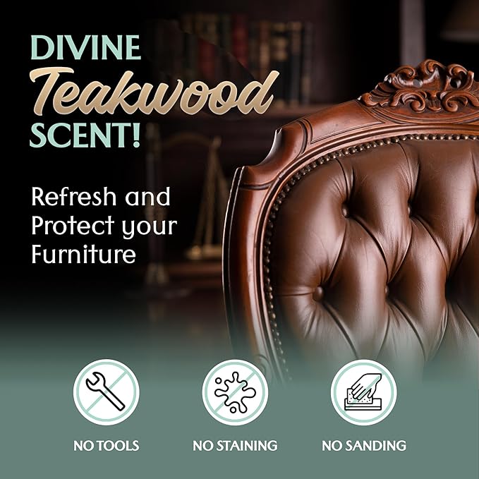 Furniture Salve for Leather - Polisher, Moisturizer, and Restorer for Couches and Furniture - Conditioner for Leather, Wood, and Vinyl - Repair Salve with Brush - 4oz