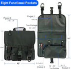 Black Car Seat Organizer, Multi-Pocket Storage, Headrest Hooks Mount, Vehicle Backseat Organizer,with a detachable small storage bag.
