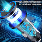 [Apple MFi Certified] iPhone 17 Car Charger, Rombica 3-Port 67W USB-C&USB-A Car Cigarette Lighter PD/QC Fast Car Charge with Type-C Braided Cord for iPhone 17/17 Pro Max/16 Pro/15/Galaxy S26/S25/Pixel
