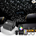 16W Twinkle Starlight Headliner Kit, 300pcs of (0.03+0.04+0.06in)*9.8ft Fiber Optic Strands Bluetooth APP/Remote/Music Control, RGBW Star Ceiling Light Kit+Adapter+Car Use Plug for Car
