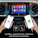 Wireless/Wired Adapter for CarPlay Android Auto Compatible with Toyota Tacoma 2014-2019 Entune 2.0 High Definition Audio High Screen Resolution.