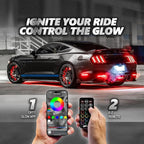 OPT7 Aura Pro Underglow LED Lights with APP & Remote Control, RGB Multicolor Mode, Music Sync, 4 PCS Waterproof Rigid Aluminum Light Bar, Exterior Underbody Lighting Kit Universal Fit for Car Truck RV