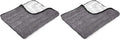 The Rag Company Gauntlet Car Drying Towel - 70/30 Korean Microfiber, Dries Faster Without Scratching, 900gsm, 30x36 inches, Ice Grey/Grey, Pack of 2