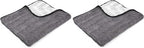 The Rag Company Gauntlet Car Drying Towel - 70/30 Korean Microfiber, Dries Faster Without Scratching, 900gsm, 30x36 inches, Ice Grey/Grey, Pack of 2
