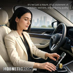 MobNetic Icon.MS MagSafe Compatible Phone Mount, Magnetic Phone Holder for Car w/ 90lb Pull Force, 90º Tilt & 360º Rotation, Aluminum Build, Compatibility for iPhone & Android (Obsidian Black)