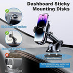 Dashboard Pad Mounting Disk for Suction Cup Mount, 2pcs Adhesive Disc for Car Phone Holder Base, Large Sticky Plastic Dsk Replacement for Garmin GPS, Sat Nav, Tablet, Cellphone Bracket - 95mm (3.74")