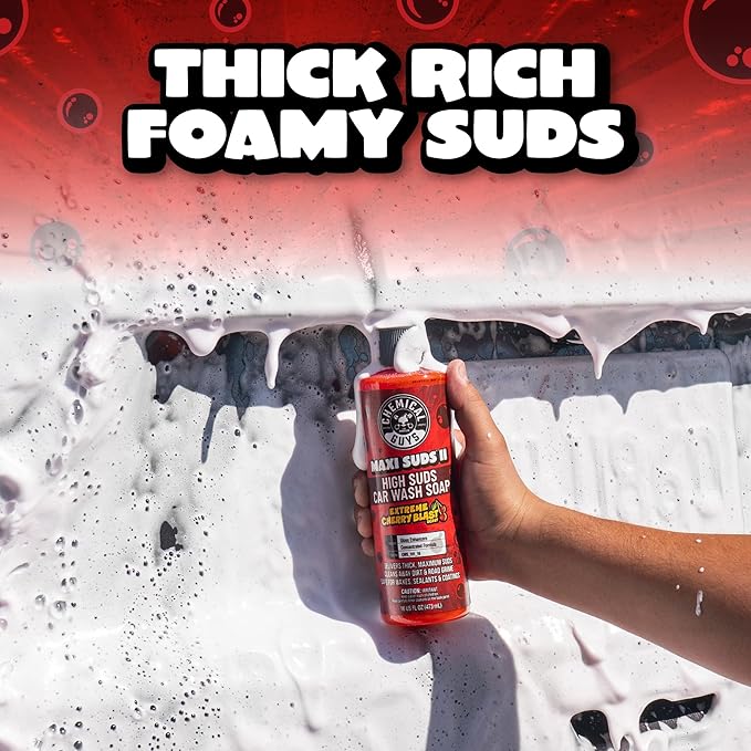 Chemical Guys CWS_101_16 Maxi-Suds II Foaming Car Wash Soap (Works with Foam Cannons, Foam Guns or Bucket Washes) Safe for Cars, Trucks, Motorcycles, RVs & More, 16 fl oz, Cherry Scent