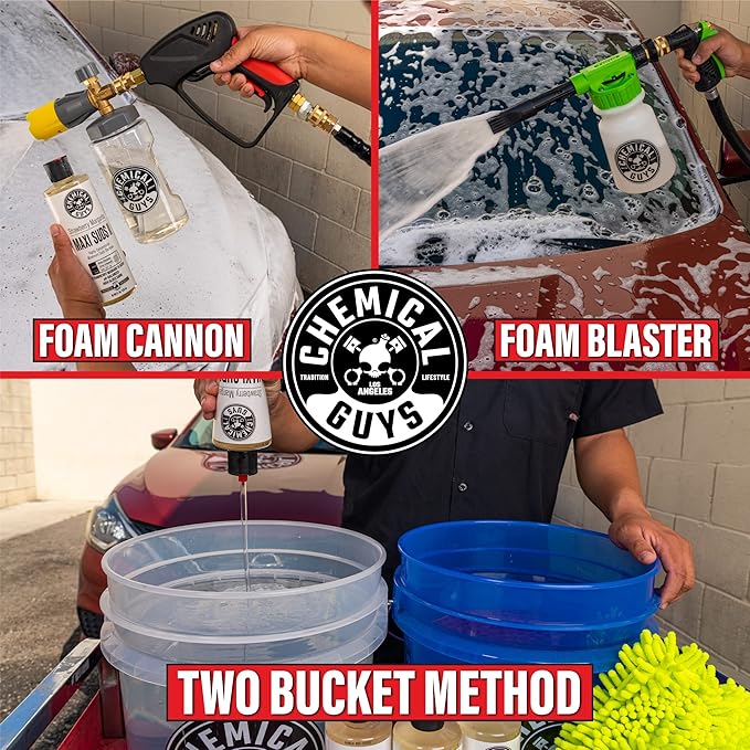 Chemical Guys CWS_1011 Maxi-Suds II Foaming Car Wash Soap (for Foam Cannons, Foam Guns or Bucket Washes) for Cars, Trucks, Motorcycles, RVs & More, 128 Fl Oz (1 Gallon), Strawberry Scent