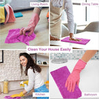 Shimeyao 30 Pcs Edgeless Microfiber Plush Towels for Cars Detailing Drying Wash Polishing Absorbent Cleaning Cloths, 500 GSM (16 x 16 Inch,Purple)