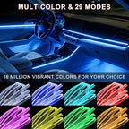 LED Lights for Car Interior - 5 in 1 Wireless Ambient Lighting Kit with 236" Fiber Optic, 16 Million Colors, APP Music Sync - Car Neon Lights for Cars, Trucks, SUVs（Cigarette）