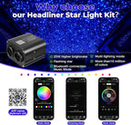 Two-Color Headliner Star Light Kit, Star Light Headliner Kit, 1000Pcs*0.03in*13.1ft Ceiling Fiber Optic APP RGBW Remote Contro Fiber Lights for Home Theater