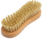 KONEX Nylon Fiber Economy Utility Cleaning Hand Brush | Heavy Duty Hand-Held Scrub Brush Stiff Bristles | Wooden Body, Ideal Scrub Brushes for Cleaning (Peanut Shaped) (Pack of 2)