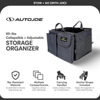 Auto Joe Collapsible Car Trunk Organizer, Storage Caddy with Adjustable Straps, Black - Portable Organization for Automotive Accessories, Cargo, Gear, and Essentials, ATJ-CTSO-BLK