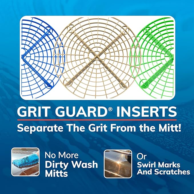 Grit Guard The Original Black Bucket Insert (2 Pack) | 10" Diameter Car Wash Bucket Guard for Car Washing & Detailing | Compatible with 3.5, 4, 5 and 6 Gallon Buckets