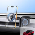 Wigoo Magnetic Phone Mount for Tesla Model 3/Y/S/X Accessories, 【Strongest Magnet & No Blocking View】 Screen Side Magnetic Holder for Magsafe iPhone 17-12 & Android - Clamp (No Glue)