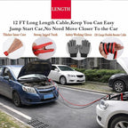 kewen Car Emergency Kit, Roadside Assistance Emergency Car Kit Jumper Cables, Road Trip Essentials, Auto Vehicle Car Safety Kit with Digital Air Compressor Tire Inflator, Reflective Warning Triangle