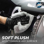 The Rag Company - Creature Edgeless Auto Detailing Towels; Professional 70/30 Blend, Dual-Pile Plush Microfiber, Buffing & Polishing, 420gsm - 16in x 16in - Ice Grey - 10-Pack